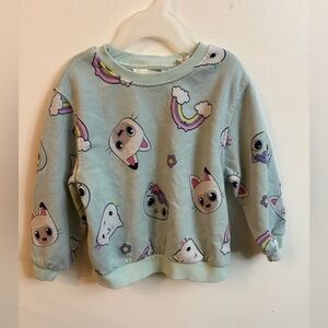 H&M X Gabby Dollhouse  Pastel Cartoon Print Sweatshirt 18-24 months